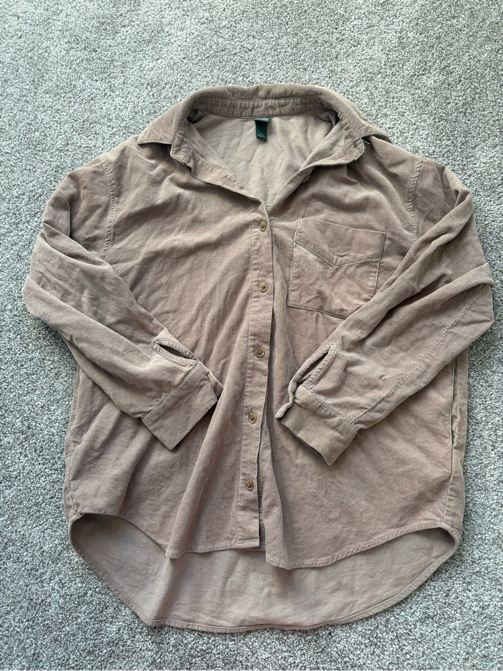 Target Wild Fable Women's Corduroy Button-Down Shirt - Taupe